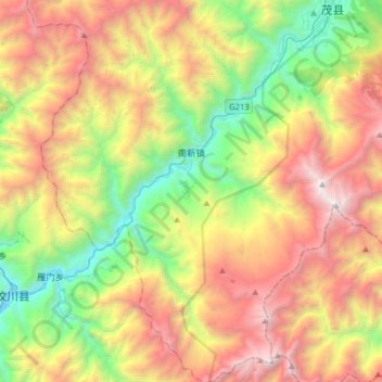 Nanxin topographic map, elevation, terrain