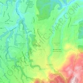 Zone 16 topographic map, elevation, terrain