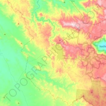 Eungella Dam topographic map, elevation, terrain