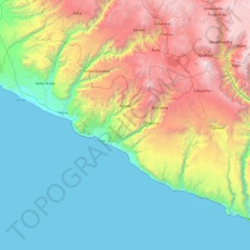 Provincia de Caravelí topographic map, elevation, terrain