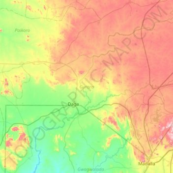 Gurara topographic map, elevation, terrain