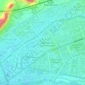 Distrito Este topographic map, elevation, terrain