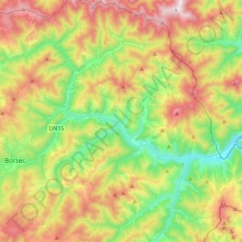 Corbu topographic map, elevation, terrain