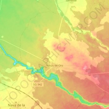 Navas de Oro topographic map, elevation, terrain