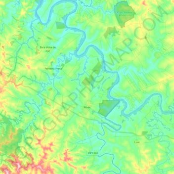 Fênix topographic map, elevation, terrain