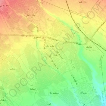 Baghestan topographic map, elevation, terrain