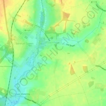 Sternfield topographic map, elevation, terrain