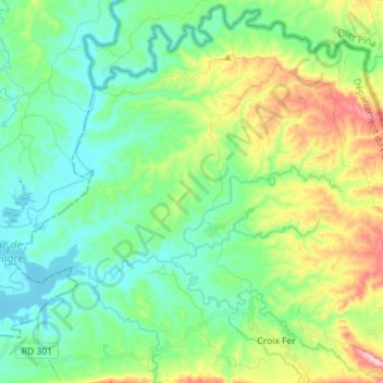 2e Roye sec topographic map, elevation, terrain