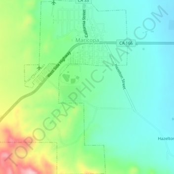 Maricopa topographic map, elevation, terrain