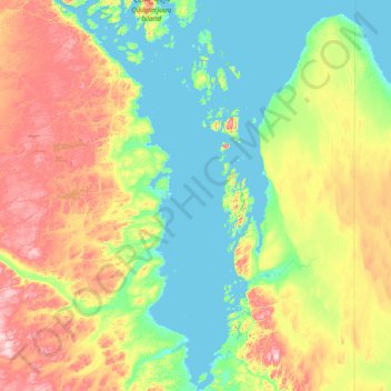 Pelly Bay topographic map, elevation, terrain