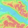 Lago Riñihue topographic map, elevation, terrain