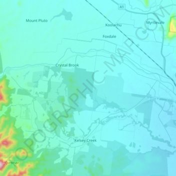 Crystal Brook topographic map, elevation, terrain