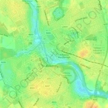 Gardens topographic map, elevation, terrain