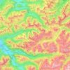 Lechquellengebirge topographic map, elevation, terrain
