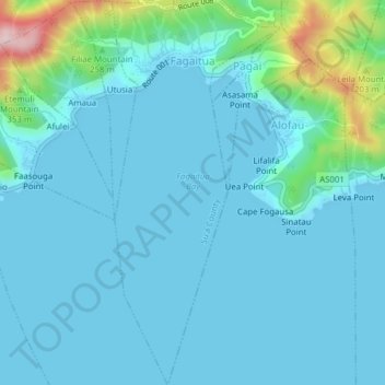 Fagaʻitua topographic map, elevation, terrain