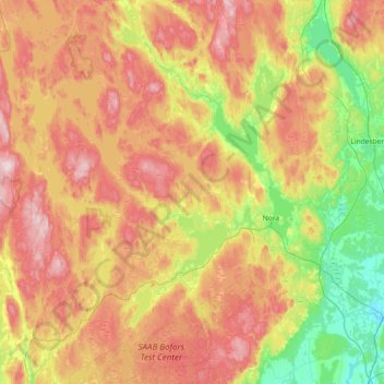 Nora kommun topographic map, elevation, terrain