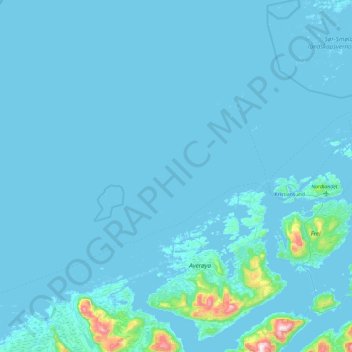 Averøy topographic map, elevation, terrain