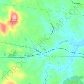 Ivy topographic map, elevation, terrain