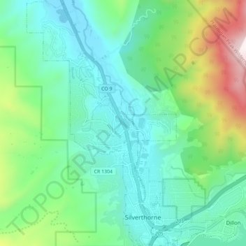 Silverthorne topographic map, elevation, terrain