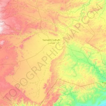 Ouisselsate وسلسات topographic map, elevation, terrain