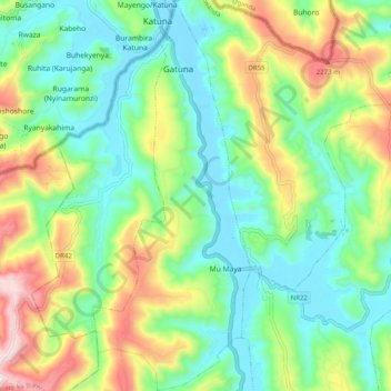 Cyumba topographic map, elevation, terrain