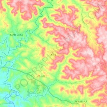 Paraí topographic map, elevation, terrain