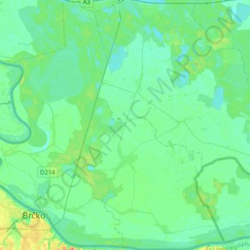 Općina Drenovci topographic map, elevation, terrain