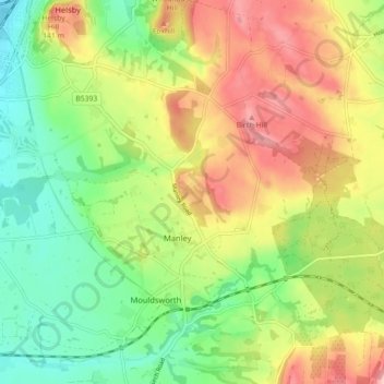 Manley topographic map, elevation, terrain