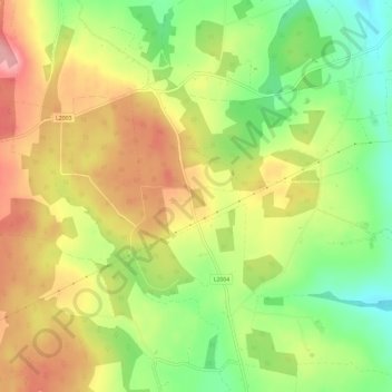 Coolbeggan West topographic map, elevation, terrain