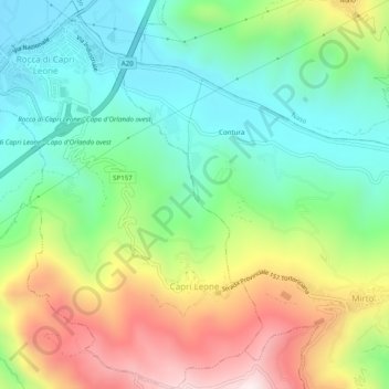 Capri Leone topographic map, elevation, terrain