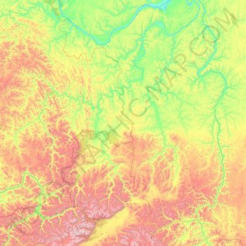 Chara River topographic map, elevation, terrain