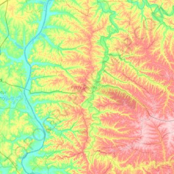 Perry County topographic map, elevation, terrain