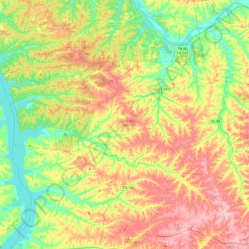 Houston County topographic map, elevation, terrain