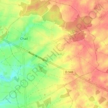 Chail topographic map, elevation, terrain