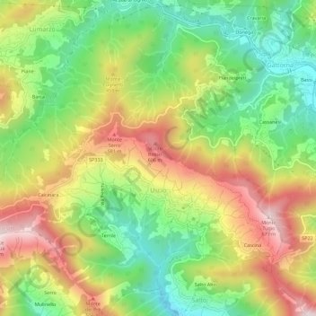 Uscio topographic map, elevation, terrain