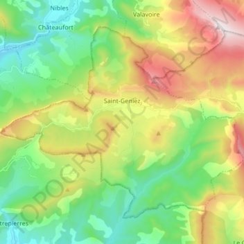 Saint-Geniez topographic map, elevation, terrain