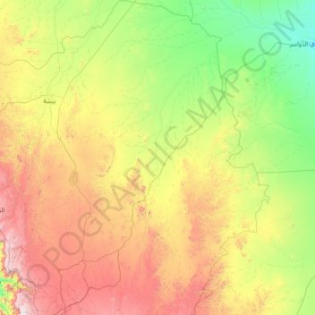 Tathlith topographic map, elevation, terrain