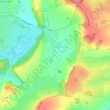 Purse Caundle topographic map, elevation, terrain