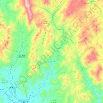 Đăk Psi River topographic map, elevation, terrain