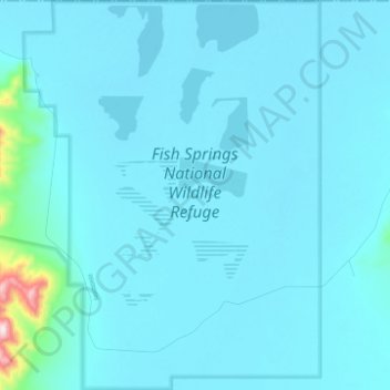 Fish Springs National Wildlife Refuge topographic map, elevation, terrain