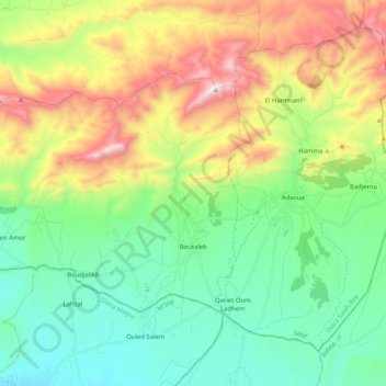 Boutaleb topographic map, elevation, terrain