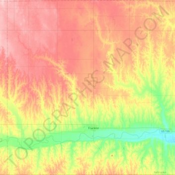 Franklin County topographic map, elevation, terrain