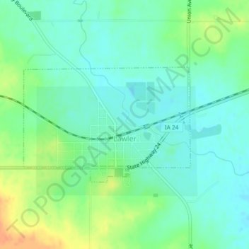 Lawler topographic map, elevation, terrain