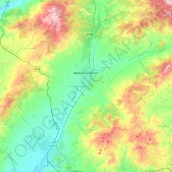 Kahramankazan topographic map, elevation, terrain