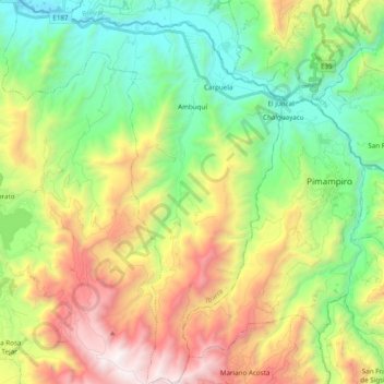 Ambuqui topographic map, elevation, terrain