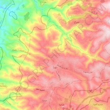 Dura topographic map, elevation, terrain