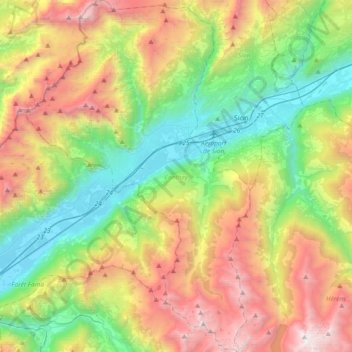 Conthey topographic map, elevation, terrain
