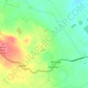 Brindley topographic map, elevation, terrain