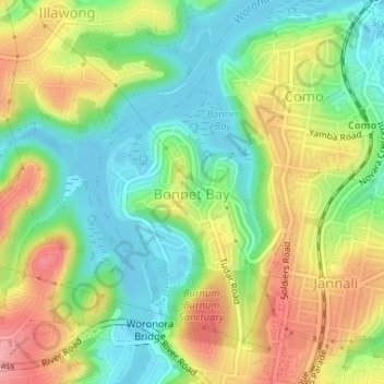 Bonnet Bay topographic map, elevation, terrain