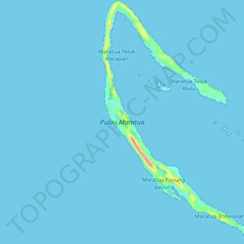 Pulau Maratua topographic map, elevation, terrain